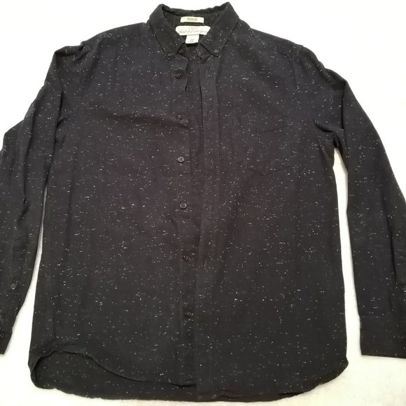 H&M, black mens button-down, size medium - Picture 1 of 9
